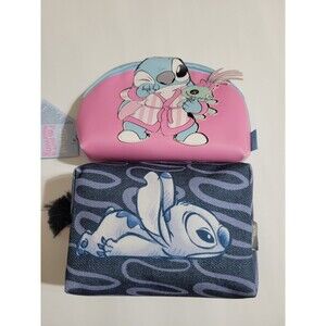 Makeup Bag Set Denim And Bright Pink Lilo and Scrump Disney